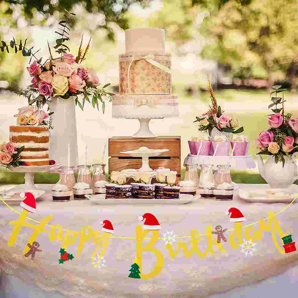 

1pc Banner Hanging Christmas Themed Photo Props Party Supplies Flag Decor for Birthday