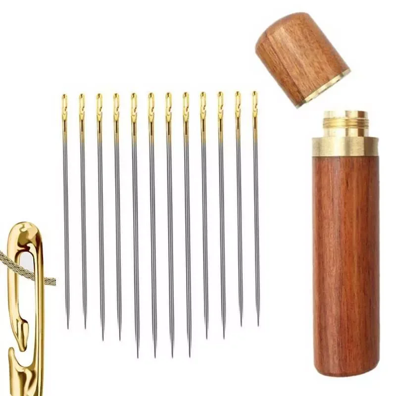 

12/36Pcs Elderly Needle-side Hole Blind Needle Hand Household Sewing Stainless Steel Sewing Needless Threading Apparel Sewing