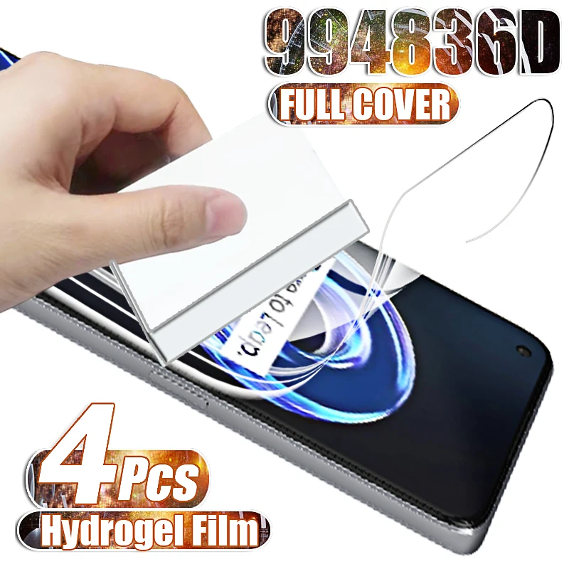

4PCS Curved Soft Hydrogel Film For Realme 9 Pro Plus Pro+ 9i 5G Screen Protectors Not Glass For oppo Realme9i Realm Relme 6 7 8