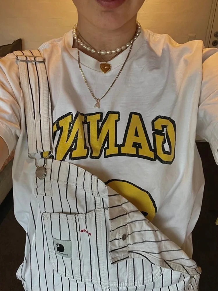 

Have A Nice Day Please Recycle Print Womans Cotton T-Shirts Personality Street Hip Hop Short Sleeve Casual Fashion Women Clothes