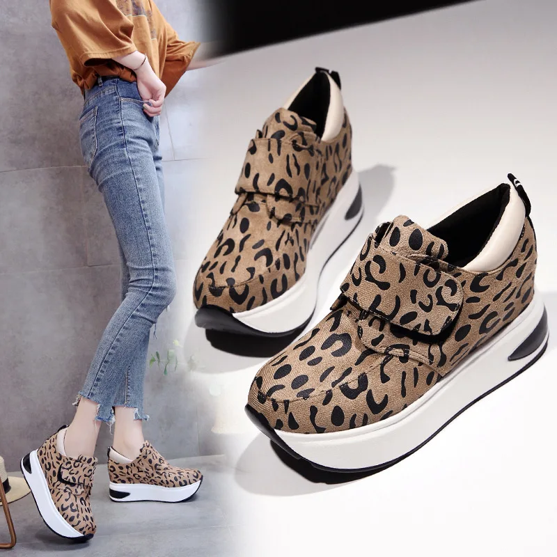 

Shoes Woman Flats Modis Casual Female Sneakers Wedge Basket 2022 Autumn All-Match Elegant Dress Cute Sports Fall Winter Leopard