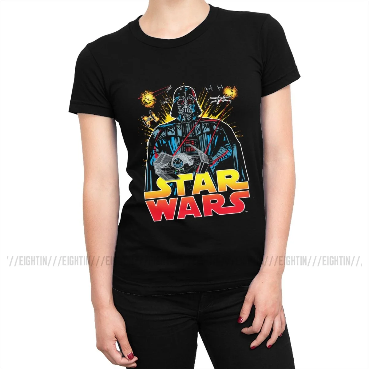 

Empire Falling Star Wars T-shirts for Women T Shirt Fashion Tees Top Humor Crew Neck Cotton Short Sleeve Female Clothing Graphic