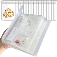 transparent jewelry storage book organizer 160 slots packaging bags 50pcs collection boxes anti oxidation organizer bag box