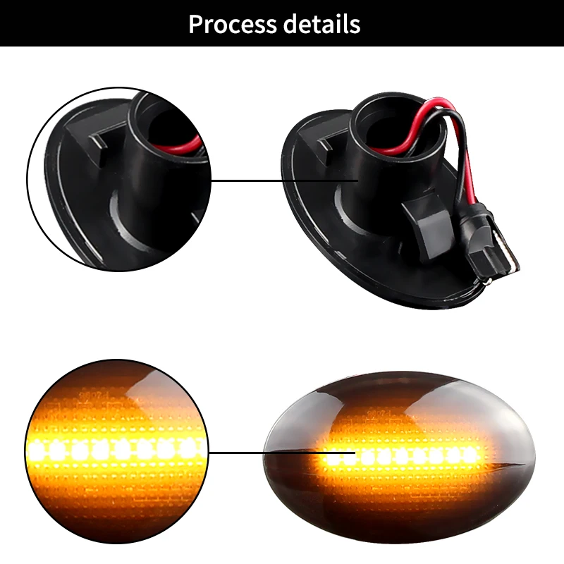 2 шт. плавный светодиодный динамический боковой габаритный фонарь для Ford Fiesta III IV