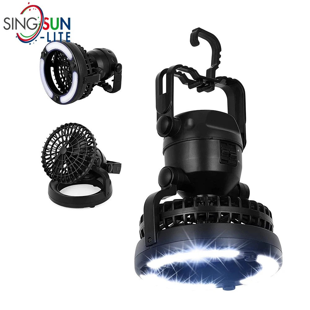 

Camping Lamp Cooling Fan 2 in 1 LED Hanging Fan Tent Battery Power Emergency Light Emergency Outdoor Hiking Fishing Lantern