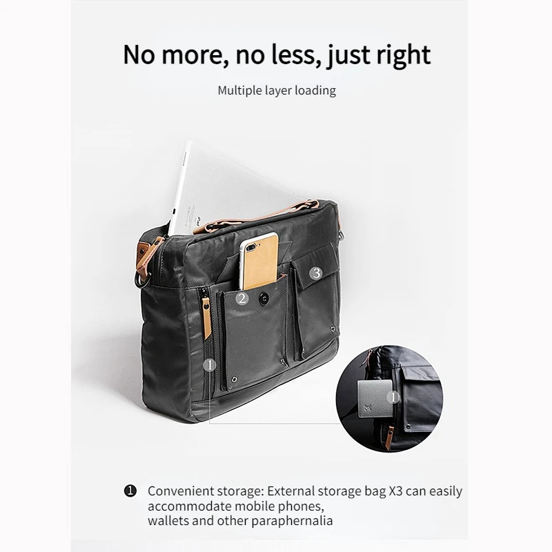 Men Business Commute 15.6-inch Laptop Bag Simple Business Trip Document  Tote Large Capacity Waterproof Shoulder Bag Crossbody