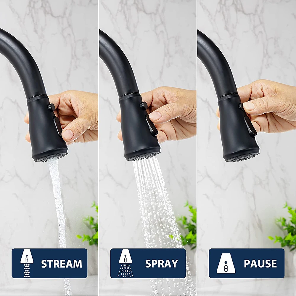 kitchen faucet with pull down sprayer 360° swivelling kitchen faucets high arc spout stainless steel single lever sink mixer tap free global ship