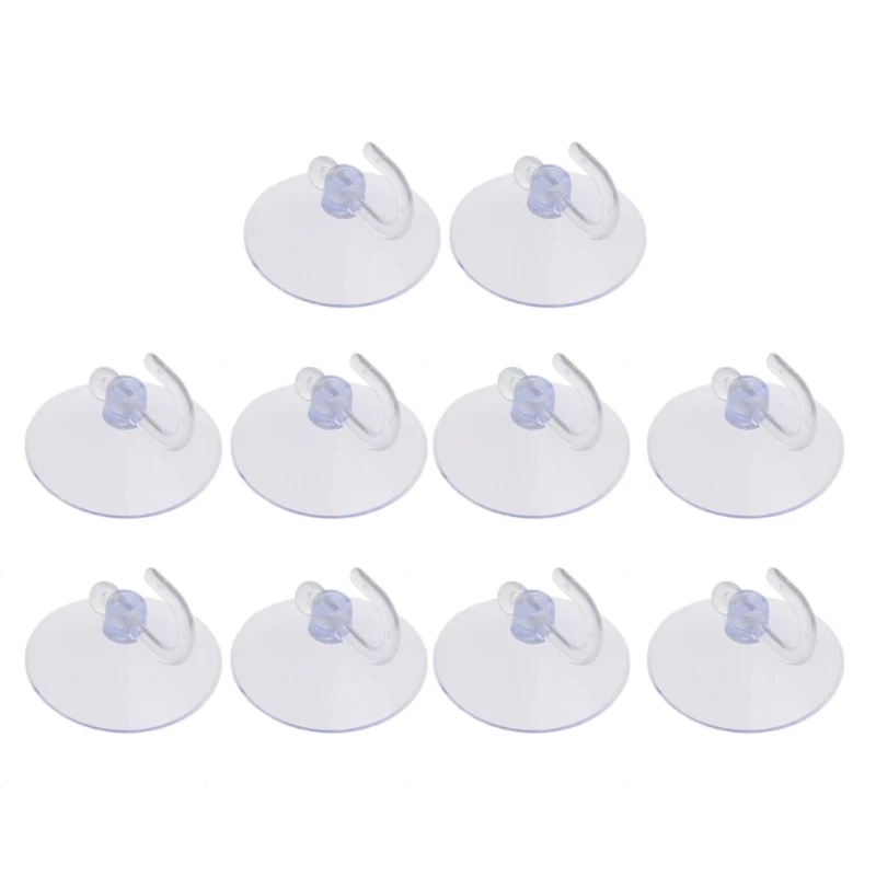

Suction Cup Hooks Set of 10 Bathroom Shower Wall Suction Hangers Accessory