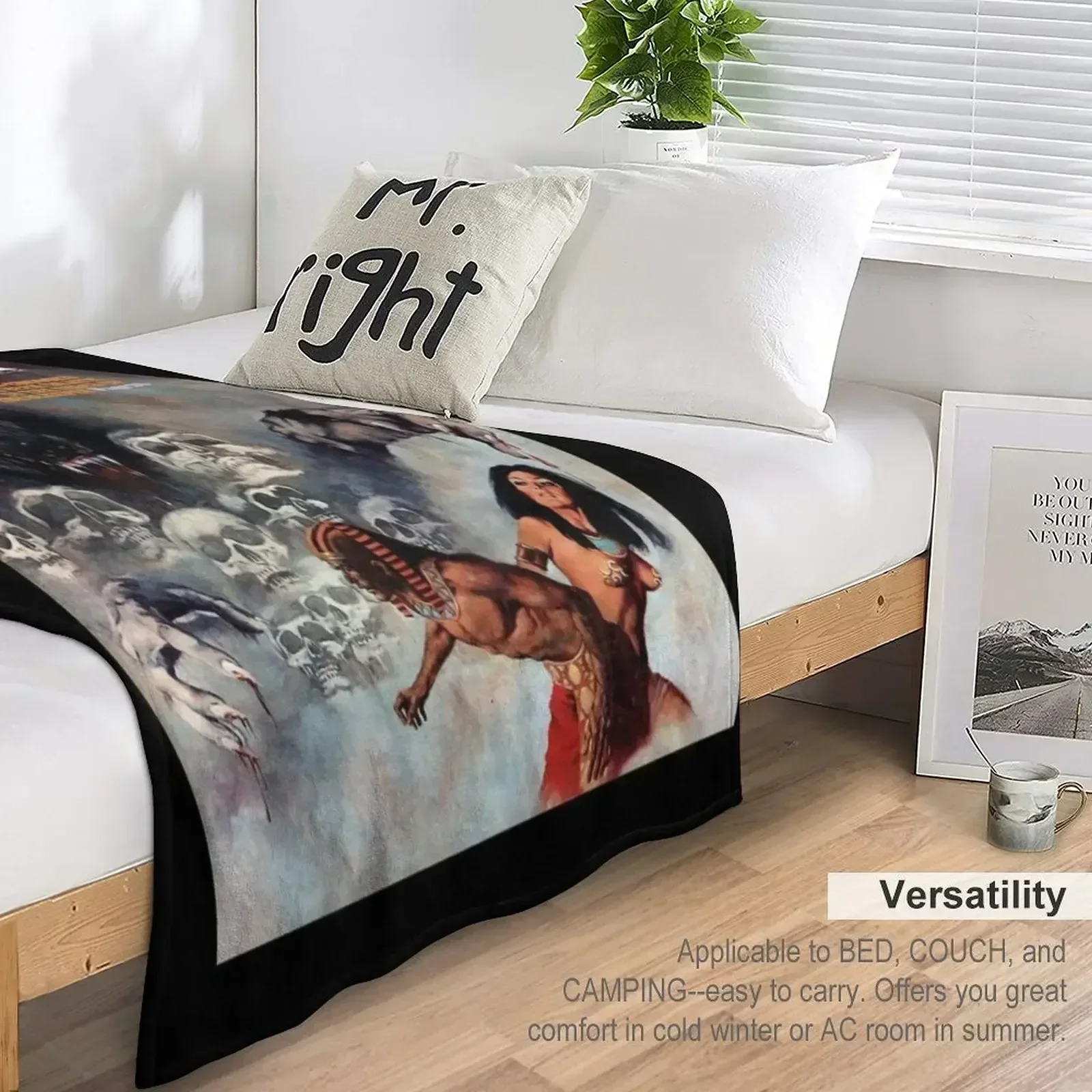 YEP АНОТИФЕРЫЙ БОЛЬШОЙ ВИНТАЖНЫЙ НАКЛАДКА НА МАГАЗИНУ VAMPIRELLA! Одеяло Декоративные