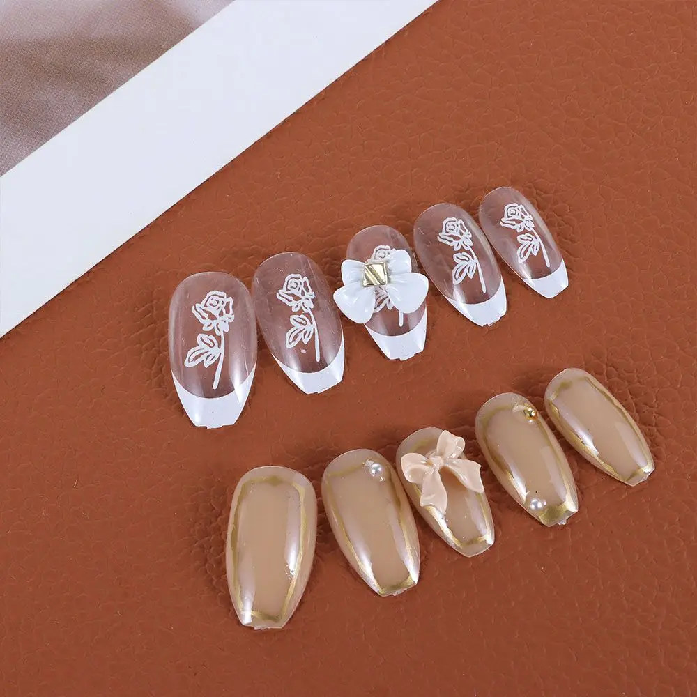 24 шт./компл. съемные короткие накладные ногти в форме роз на День святого