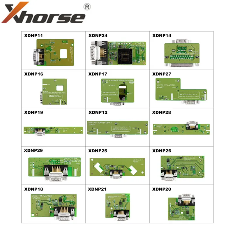 Комплект адаптеров и кабелей Xhorse XDNPP0CH Без припоя, 16 шт., совместим с мини-адаптерами PROG и адаптерами VDI KEY TOOL PLUS PAD Комплект адаптеров и кабелей Xhorse XDNPP0CH Без припоя, 16 шт., совместим с мини-адаптерами PROG и адаптерами VDI KEY TOOL PLUS PAD