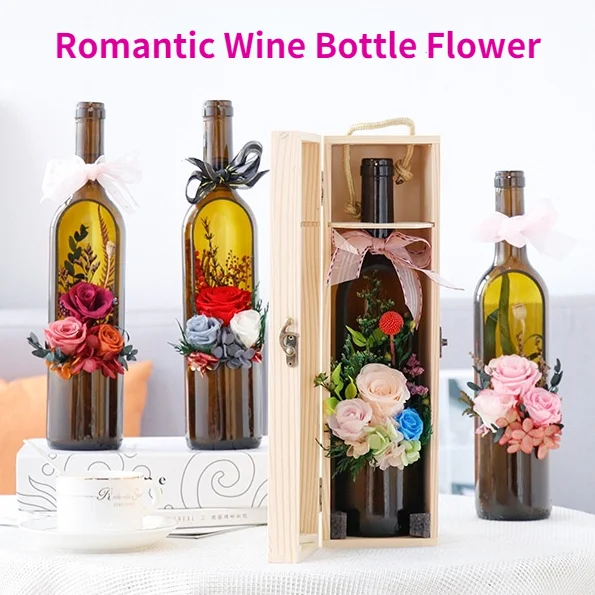 

Wine Bottle Rose,Enchanted Red Rose,Best Gifts for Her for Valentines Day,Mothers Day,Anniversary,Wedding,Birthday Romantic Gift