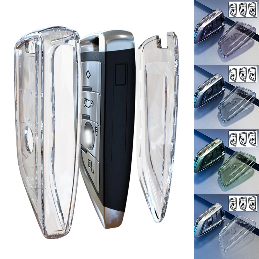 

1pc Key Shell High Quality TPU Transparent, Black, Purple, Green Car Key Case Cover Holder Shell For BMW F20 G20 G30 X1 G05 X6