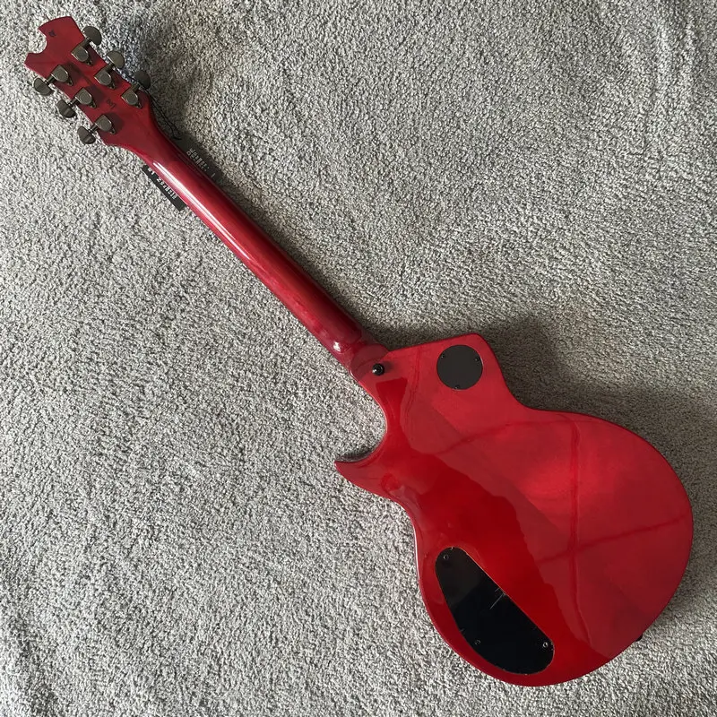 Настоящая 6-струнная электрическая гитара Ксавье красный Горелый клен Топ Алан