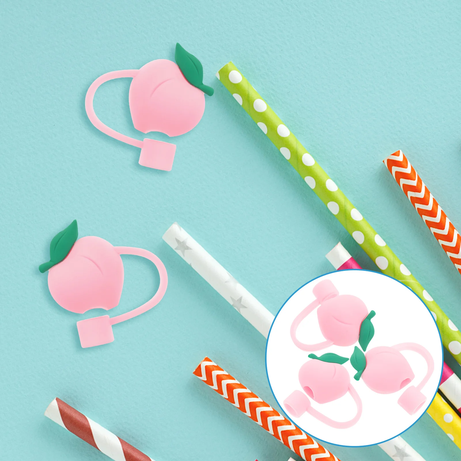 

Straw Cap Cover Tips Drinking Cute Covers Silicone Plug Caps Protector Topper Lids Toppers Tumblers Tip Reusable Decorative