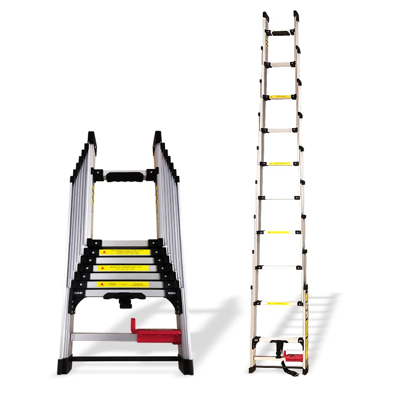 

New 2.54M aluminum alloy thickening household telescopic ladder folding ladder straight ladder engineering industrial decoration