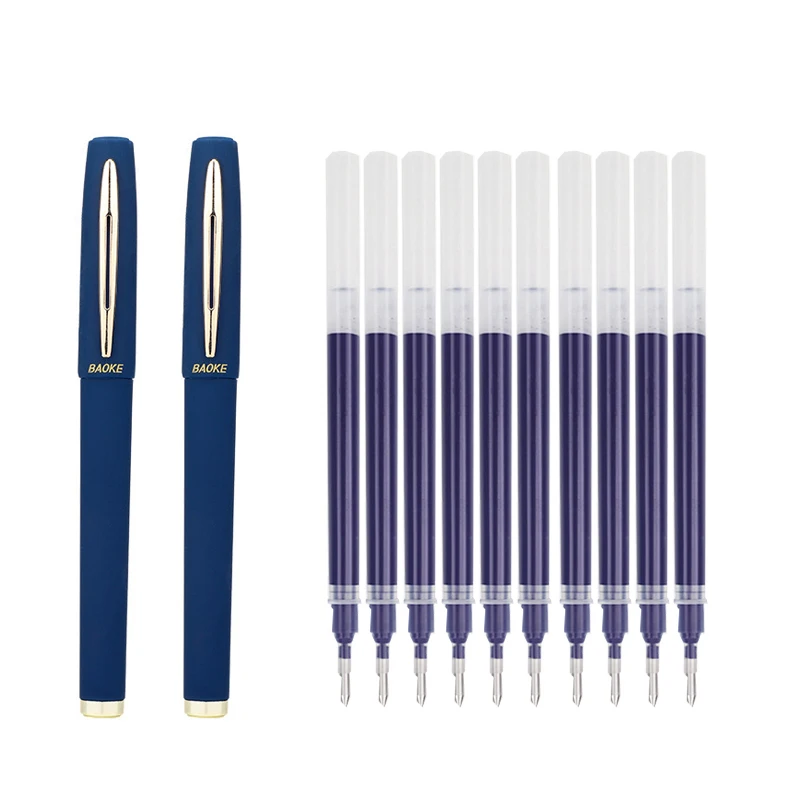 12 Pcs Gel Ink Roller Ball Pen Refill Medium Line 1.0 0.7 0.5 School Office Stationery Supply Black Blue Red Ink