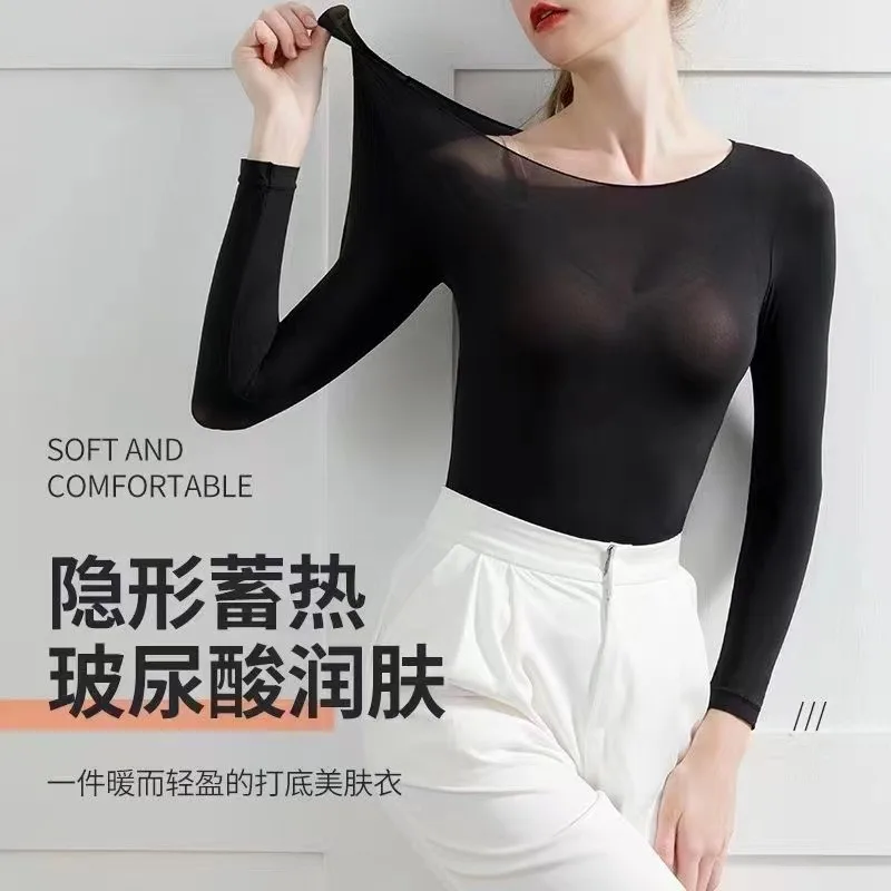 

Зимнее боди с гиалуроновой кислотой, женское самонагревающееся термобелье, тонкая Антистатическая нестатическая нижняя рубашка с длинным ...