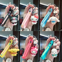 kawaii new hello kitty keychains cinnamoroll kuromi melody kt cat keychain action figure model toy gifts for childen gifts