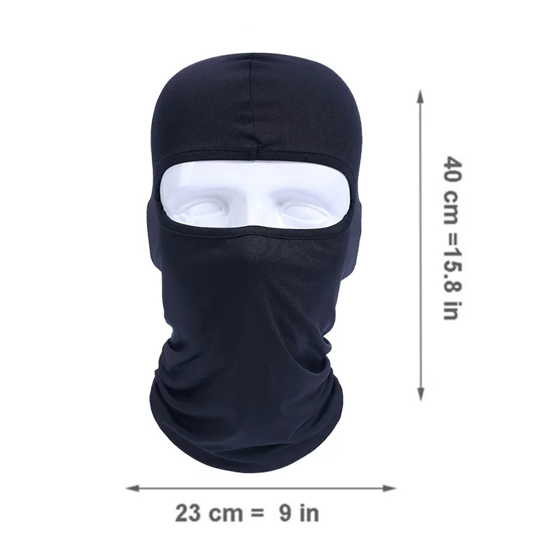 1pcs Lycra Motorcycle Full Face Mask Men Women Wargame Cycling Ski Snowboard Wind Cap Winter Warm Neck Black Bike Outdoor Sports | Спорт и