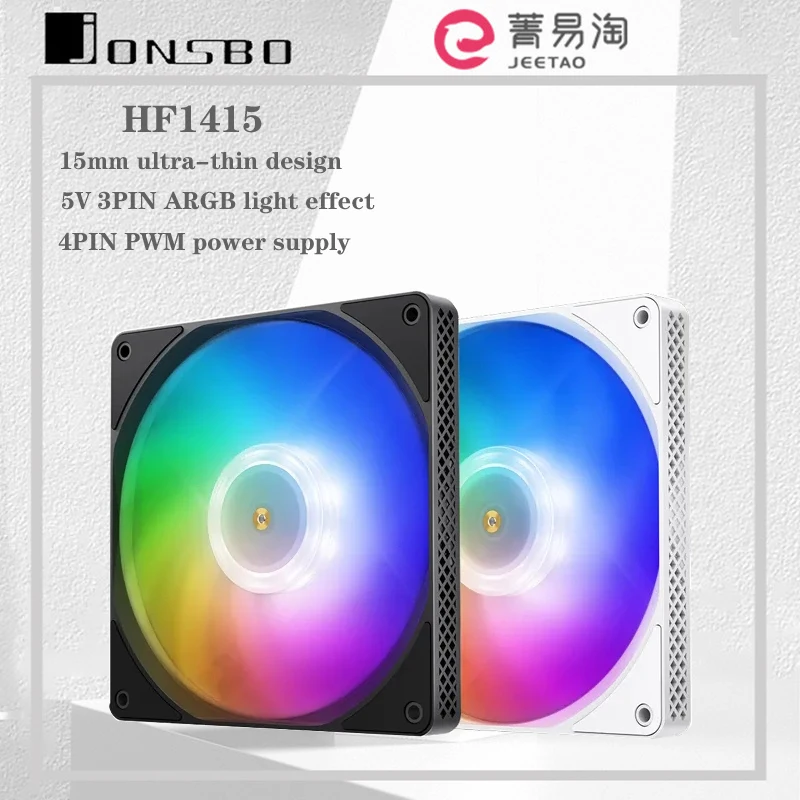 

Jonsbo HF1415 120mm Ultra-Thin Desktop Computer Case Fan FDB Bearing 5V 3Pin ARGB PWM Temperature Control Low Noise Cooling Fan