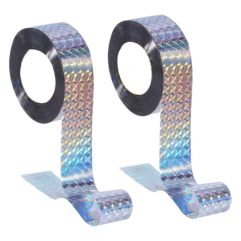 

2 Pcs Bird Repellent Bird Tape For Deterrent,90 M X 2.4 Cm, Bird Repellent, Reflective Tape For Bird Repellent,Pigeon