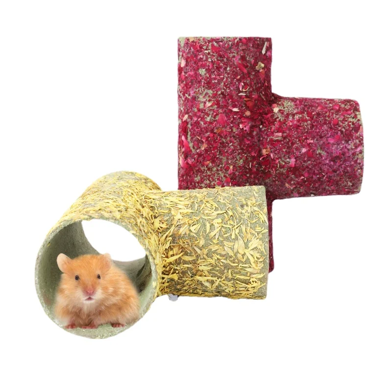 

Flower and Grass Hamster Tunnel Evasion Excavation Sneaking House Guinea Pig Toy Hamster Cage Summer Landscaping Supplies