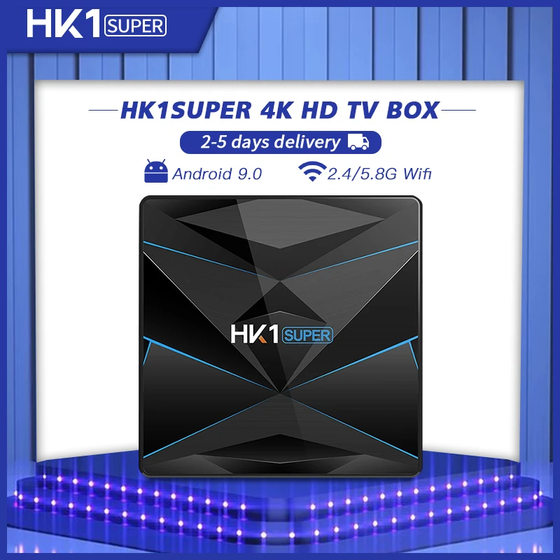 

HK1 SUPER Smart IPTV Box TV Android 9.0 4K Rockchip RK3318 Quad Core 4GB 32GB 64GB Media Player BT 4.0 2.4G/5.8G Wifi IP TV Box