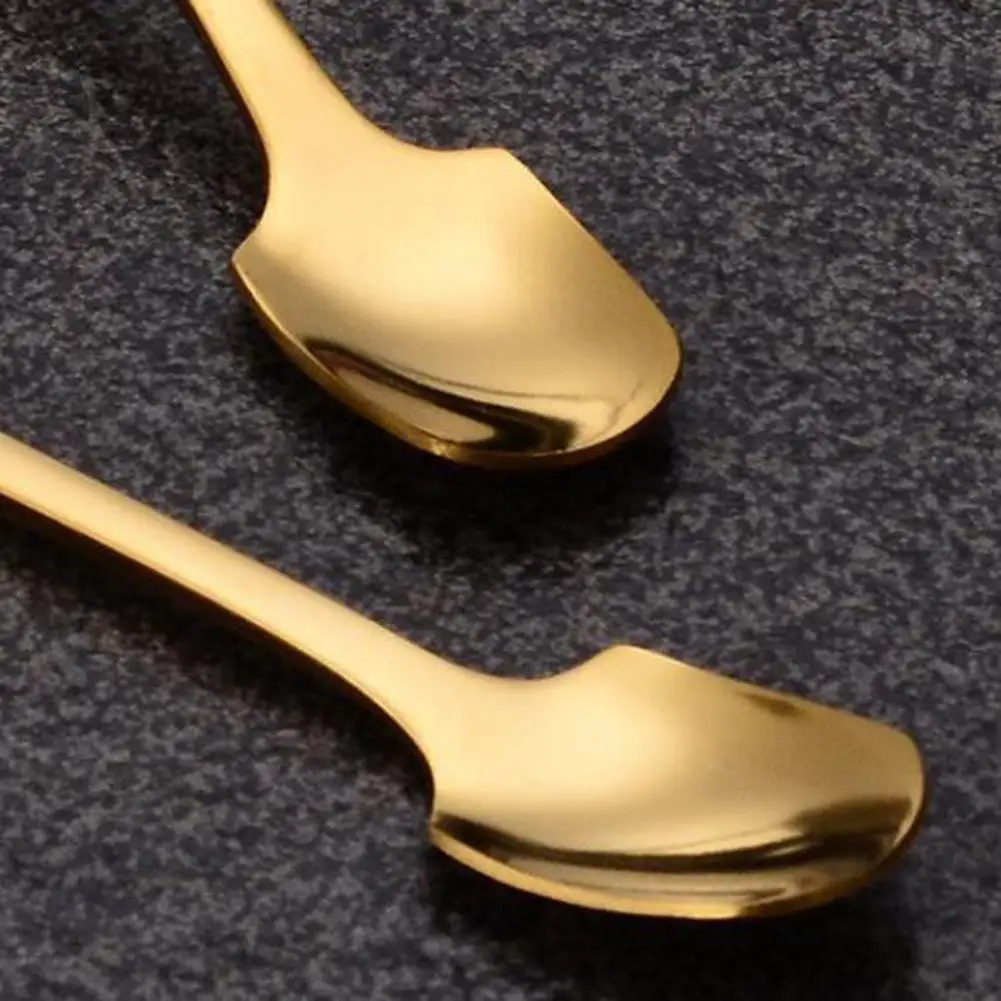 

Маленькая ложка, прочная Антикоррозийная ложка для смешивания из нержавеющей стали с гальваническим покрытием, кухонный инструмент