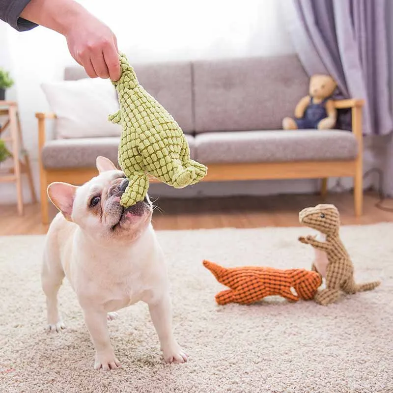 

Pet Plush Toy Dinosaur Resists Grinding Teeth Recreation Corn Velvet Sound Dog Golden Retriever Labrador Toy