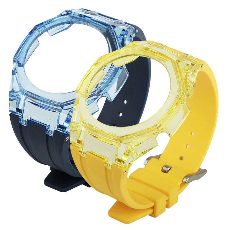 GA2100 GA-2100 прозрачный чехол резиновый ремешок для Casio G ShockGA-2100 запасные части -