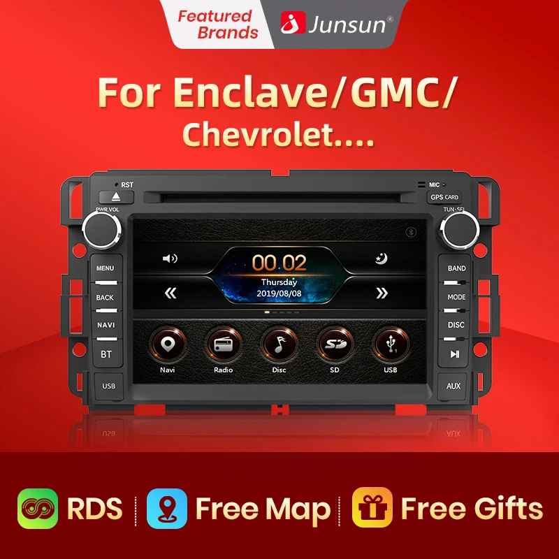 Junsun автомобильный радиоприемник мультимедийный плеер для анклава/GMC/ Chevrolet .. Авто