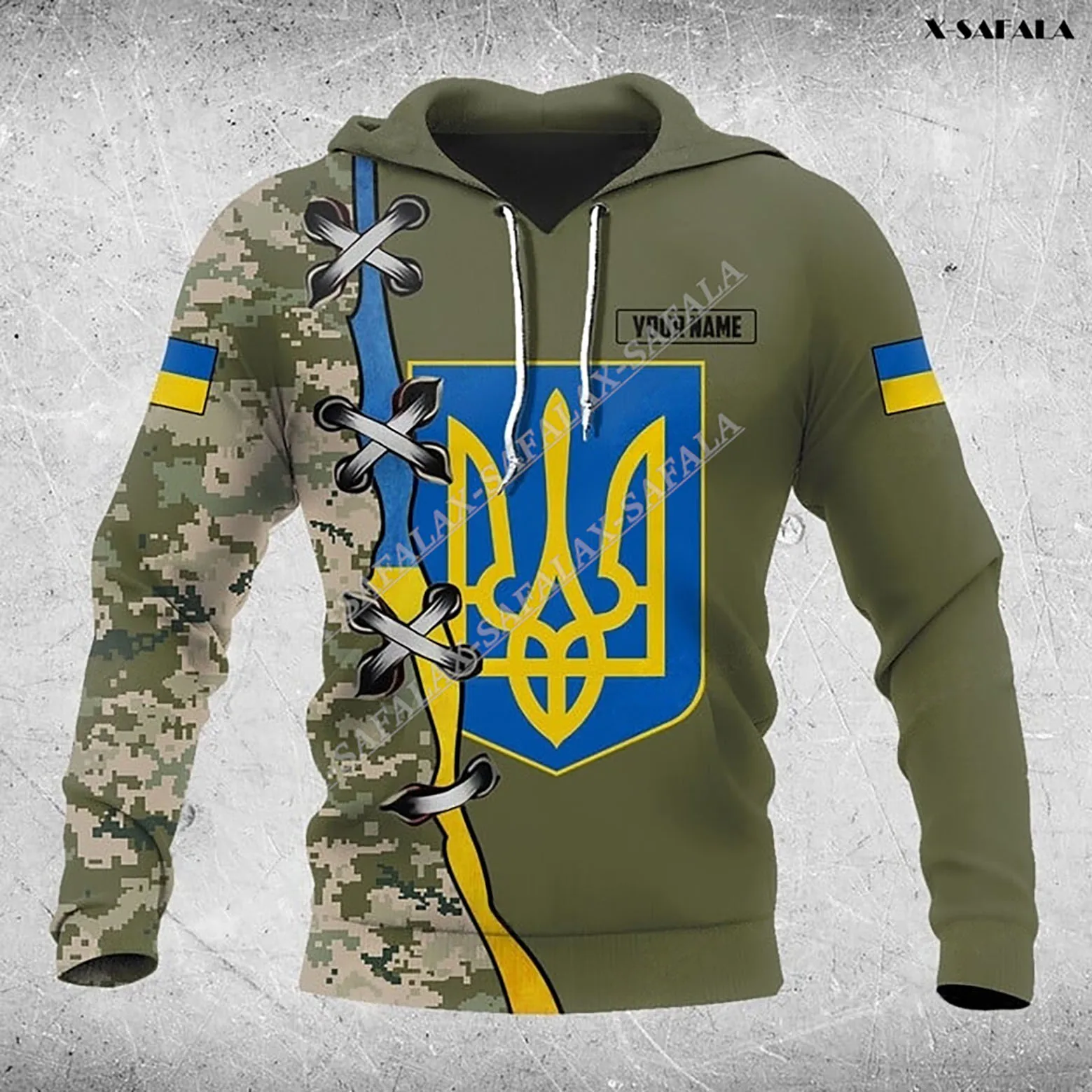 

Ukraine Veterans Soldiers Army Country Flag Custom Name 3D Printed Comfortable Hoodie Men Pullover Tracksuit Outwear Casual Top