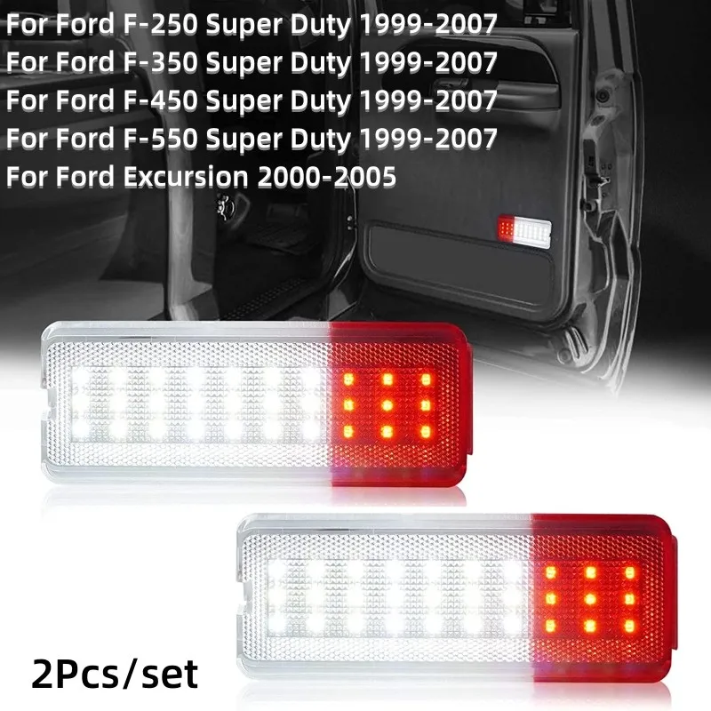 

2Pcs Car Door Reflector Panel Courtesy LED Light for Ford F250 F350 F450 F550 1999-2007 for Ford Excursion 2000-2005