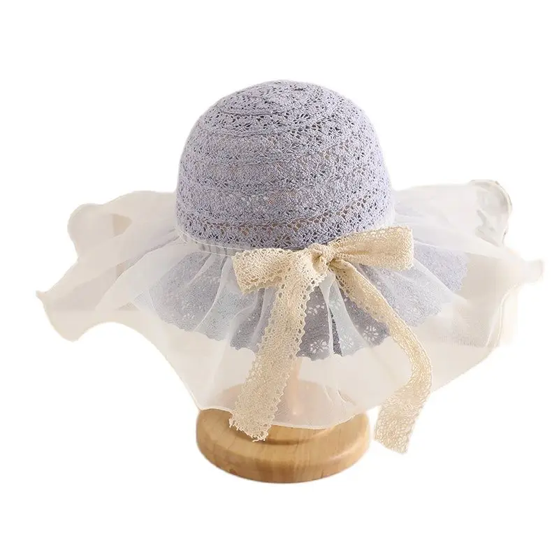 XEONGKVI Korean Net Yarn Bud Silk Parent-Child Sun Hat Spring Summer Brand Wide Brim Princess Kid Beach Straw Hat For Women Girl