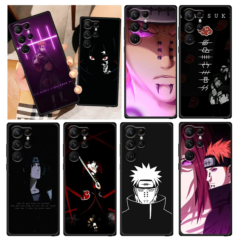 

Fashion Cool Naruto Art Phone Case For Samsung Galaxy S22 S21 S20 FE S10 S10E S9 S8 Plus Ultra Pro Lite S7 Edge Black FUndas
