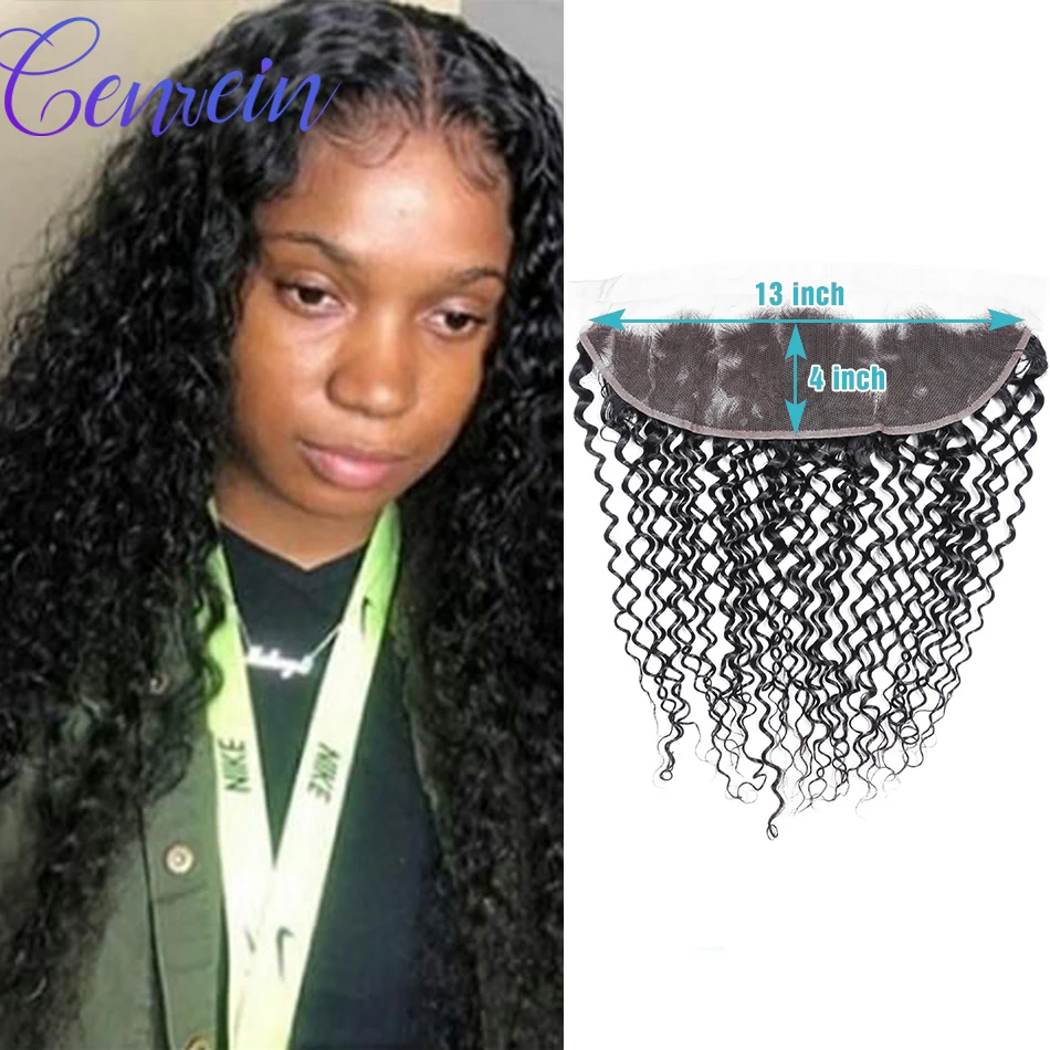 

Genrein Vietnamese human remy transparent kinky curly lace frontal closure 4x4 5x5 13x4 Hd lace closures Natural color 8''-22''