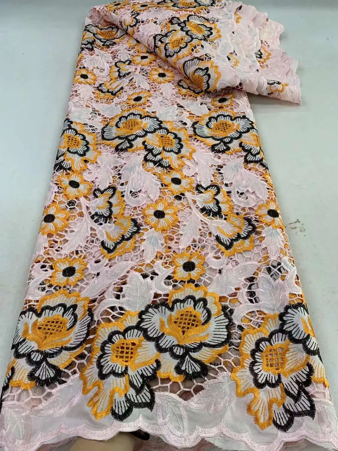 Африканская кружевная ткань из гипюра нигерийская вышивка шнура для рукоделия