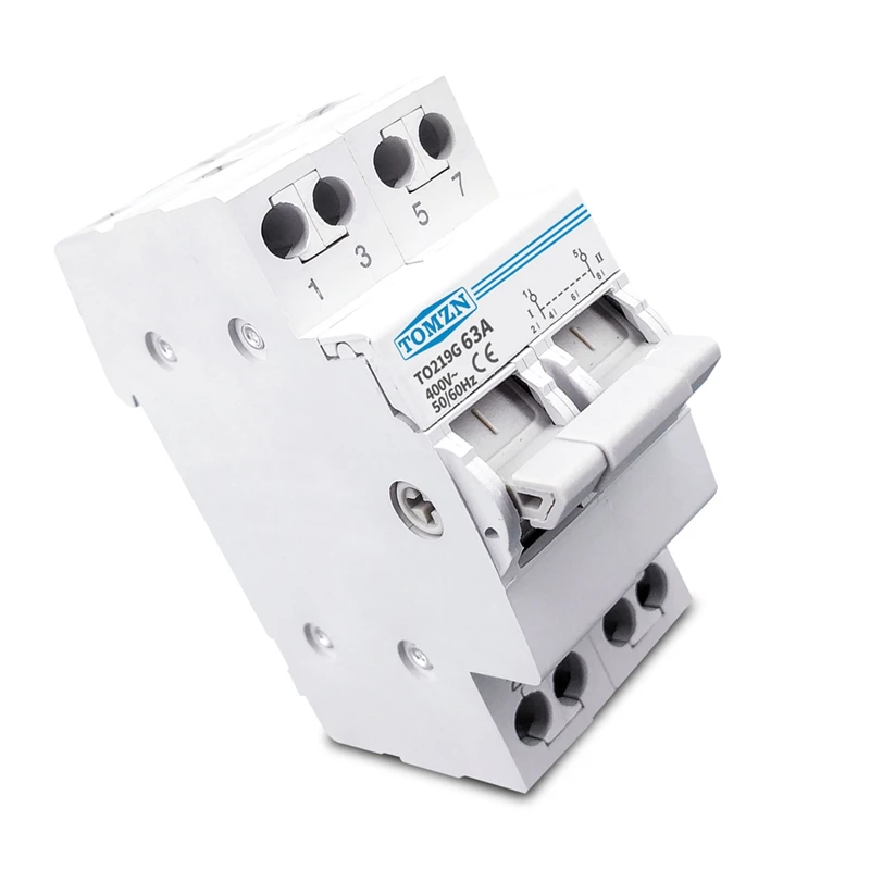 

TOMZN 2P 63A MTS Dual Power Manual Transfer Isolating Switch Interlock Circuit Breaker Din Rail Isolating Discounnecting Switch