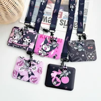 bandai holle kitty kuromi%c2%a0prevent loss key chain work id card campus rope holder lariat keychain student lanyard keyring