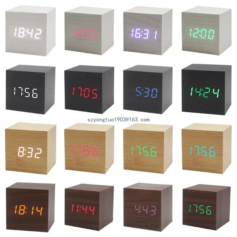 Bedside Table Square Clock Multipurpose