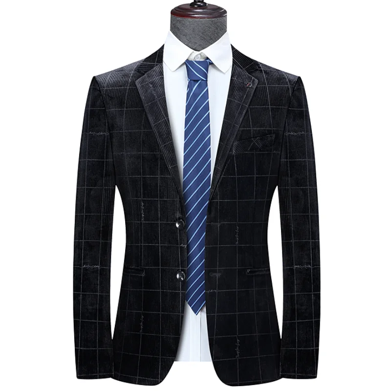 

Men Formal Business Office Blazer Jackets British Style TurnDown Collar Button Suit Jacket Smart Casual Slim Fit Men Blazers 4XL