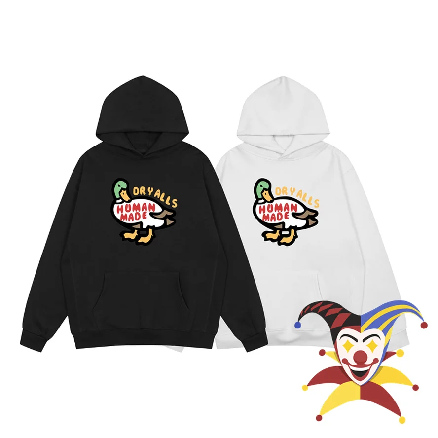 

Human Made Hoodie Men Women Heavy Fabric Oversize Duck Print Human Made Sweatshirts Pullovers