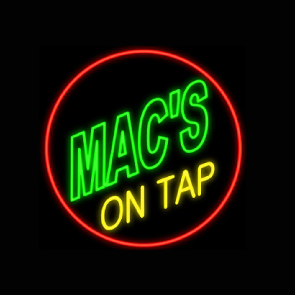 

MACS ON TAP Beer Custom Handmade Real Glass Tube Bar KTV Restaurant Store Advertise Wall Decor Display Neon Sign Light 17"X17"