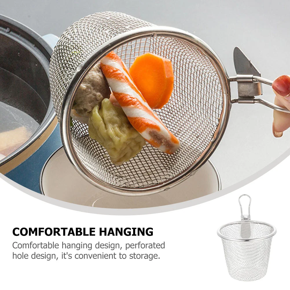 

Pasta Filter Strainer Reusable Strainer Basket Food Colander Household Filter Spoon for Vegetable French Chips Onion Rings