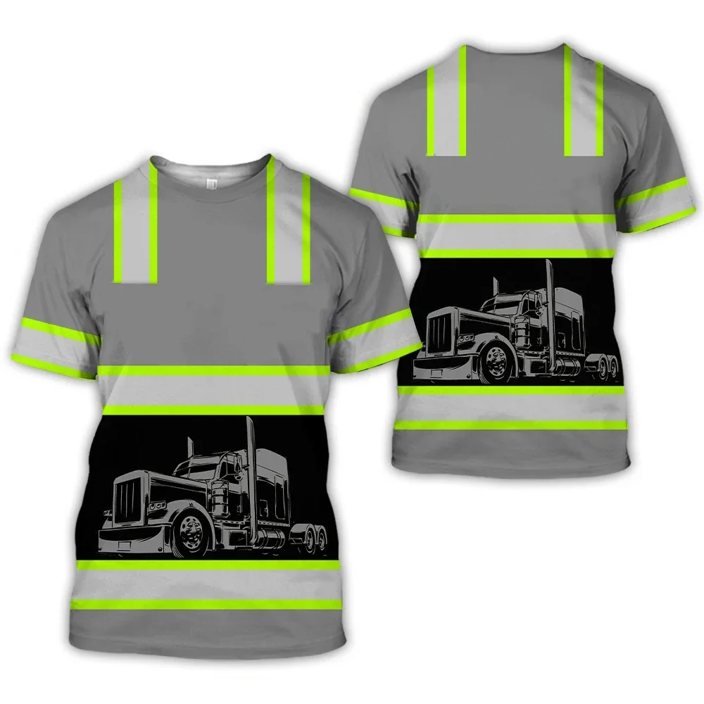 Футболка Da Lavoro Uomo Traspirante Estiva Stile Di Stampa 3D Trucker Sicembali Trasporto Uniforme Top Larghi