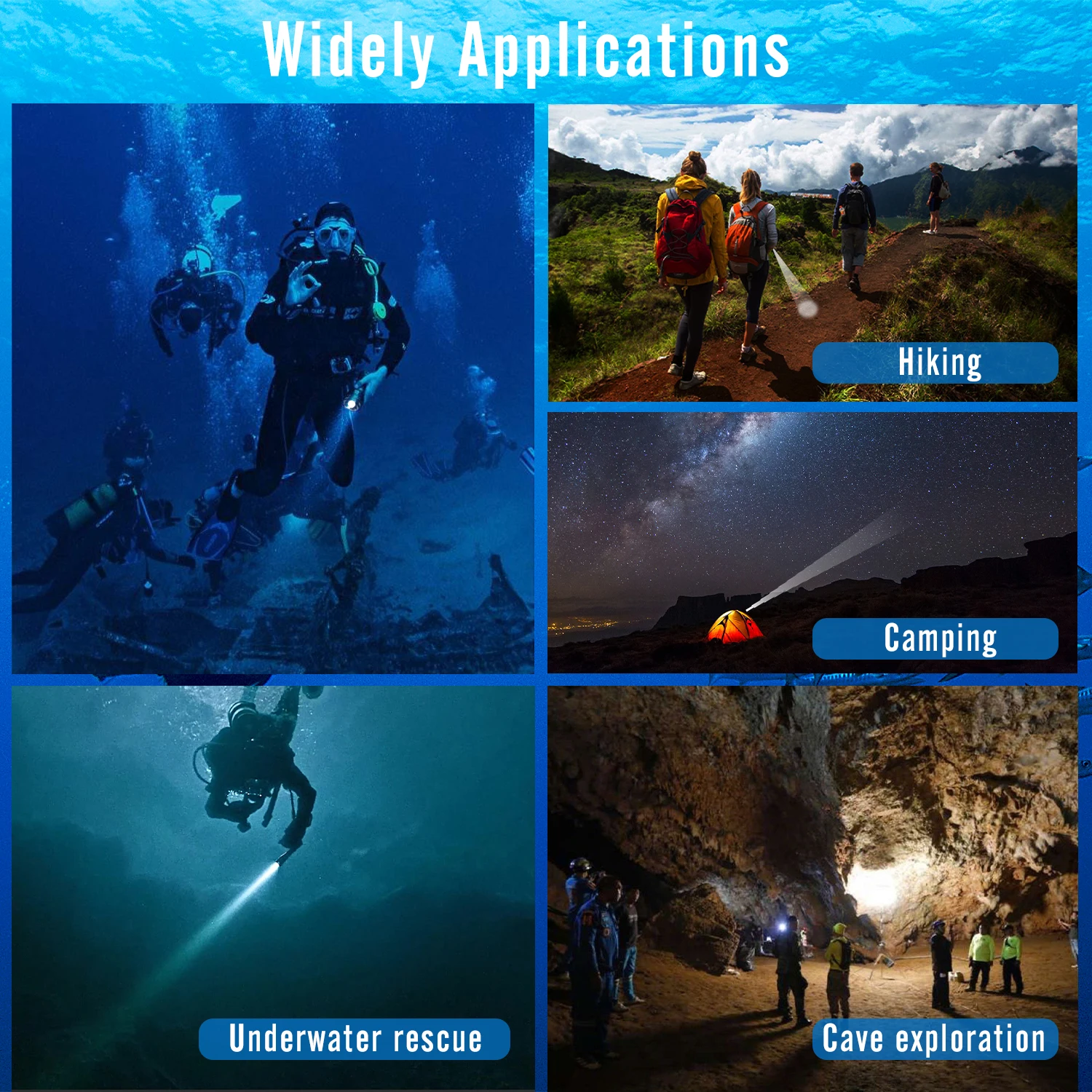 Светодиодный фонарик для подводного плавания nitedive S12 дайвинга 1200 люмен