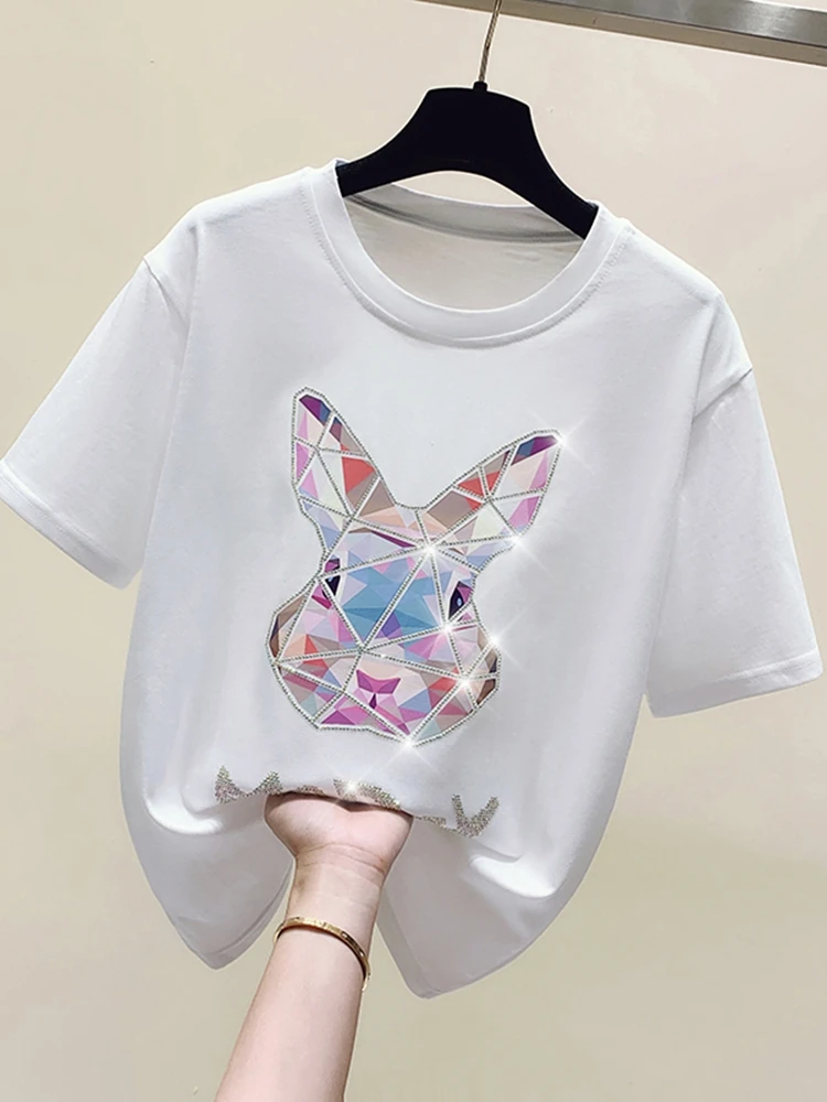 

GGRIGHT Cotton Tee Shirt Femme Fashion T Shirt Women Tops Mujer Camisetas Loose Dames Kleding O-Neck T-shirty Damskie Summer