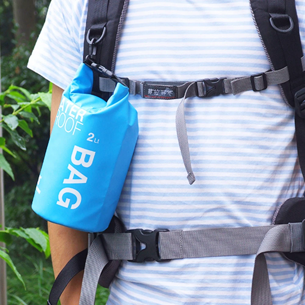 

2L Foldable Outdoor Waterproof Dry Bag for Swimming Fishing Rafting Camping Sports Handbag Phone Pouch Beach Storage Pack Bag