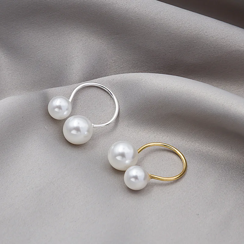 

Womens Ring Womens Luxury Jewelry Adjustable Opening Womens Cute Pearl Ring Korean Fashion Accessories Valentines Day Present
